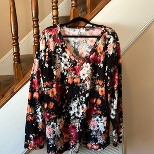 Sew In Love Floral Print Long Sleeve Top
